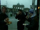 Plewsy Deano + John in front of the Brandenburg Gates